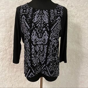 Chico's Women's Velvet Front Half Sleeve Shirt